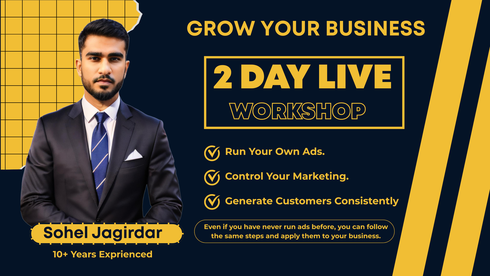 2 Day Live Workshop - Sohel Jagirdar
